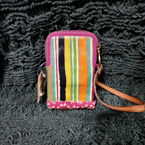 Fossil Striped Wristlet with Pink Accents - Picture 2 of 12